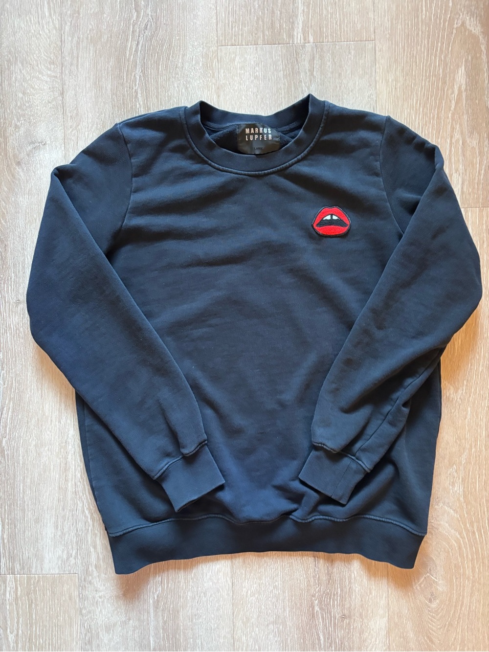 Markus Lupfer Black Cotton Crewneck Sweater